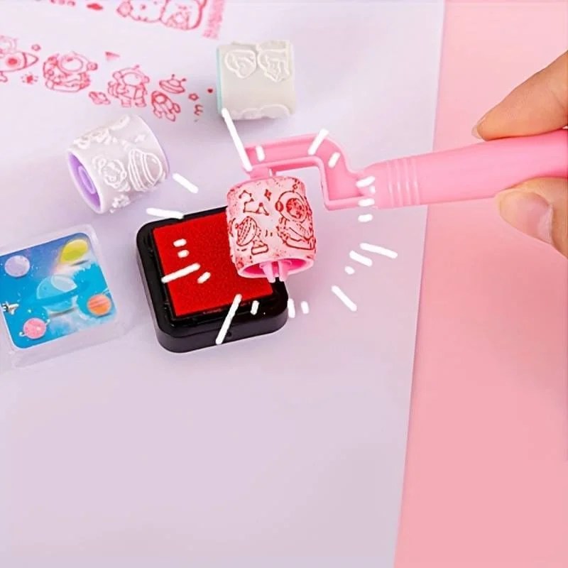 Rolling stamp pad