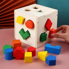 Wooden Cube Shape Sorter (15 holes)