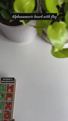 Alphanumeric board with flag