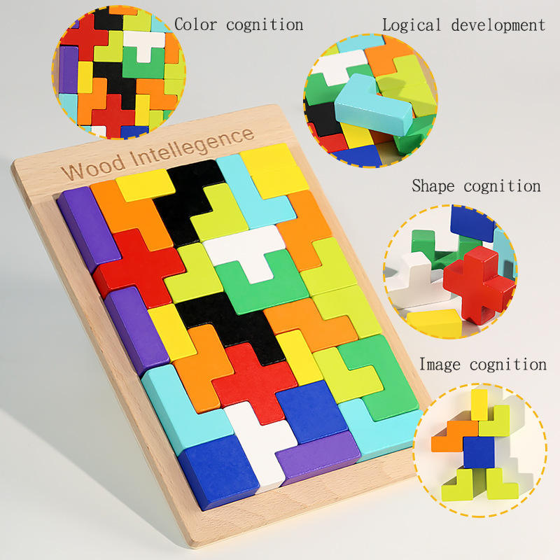wooden tetris board