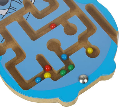 Wooden magnetic maze