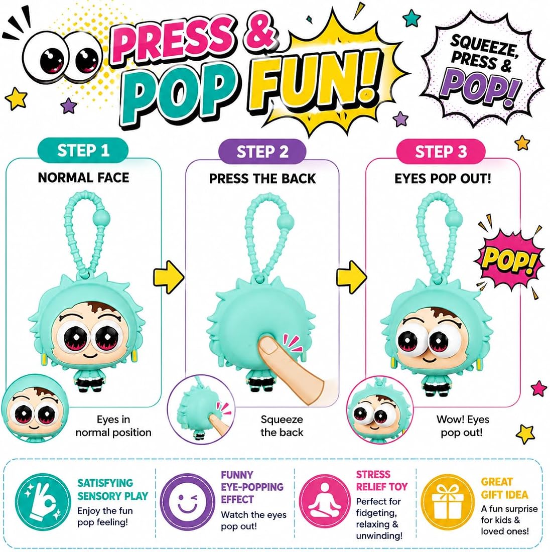 Eye pop up keychain