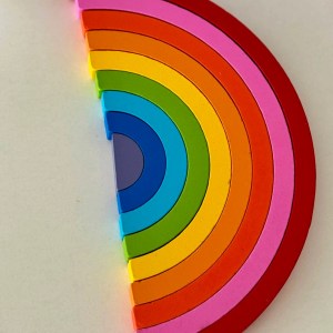 Rainbow Building Blocks with board