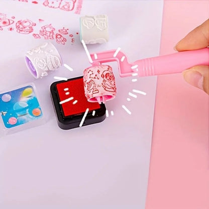 Rolling stamp pad