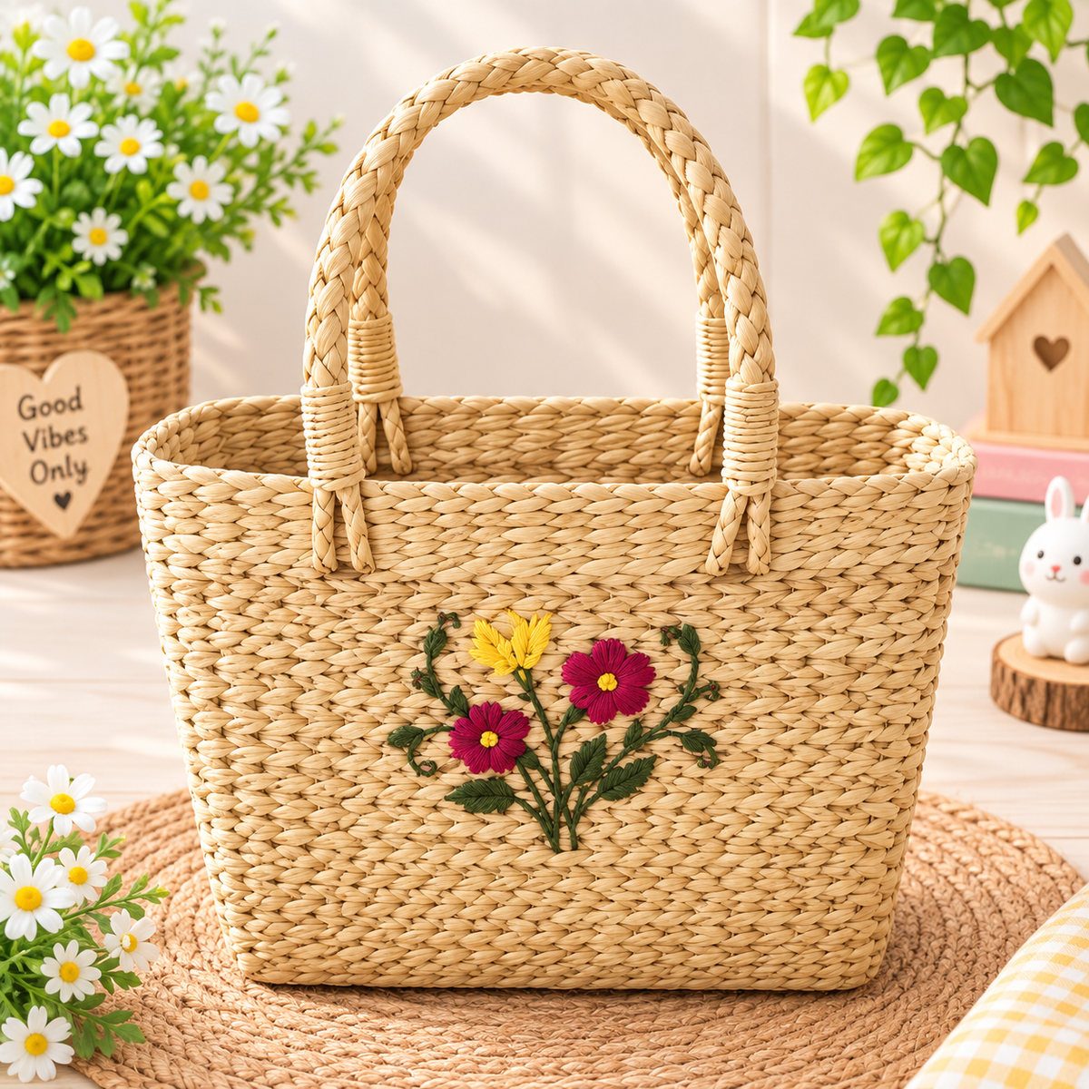 Kauna Hand-Tied  Basket (with Hand Embroidery )
