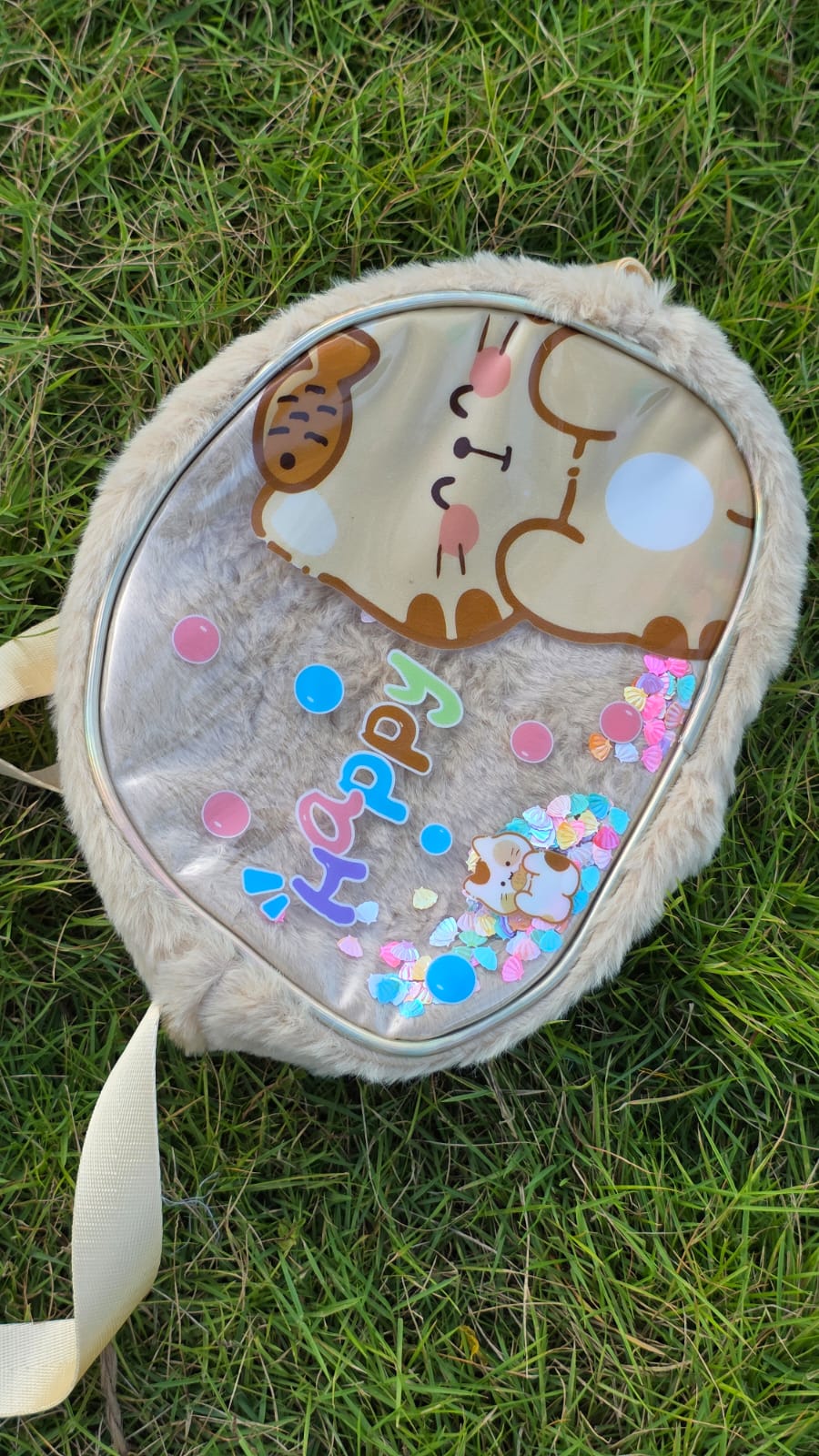 Soft plush sling bag
