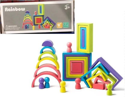 rainbow stacker and building blocks