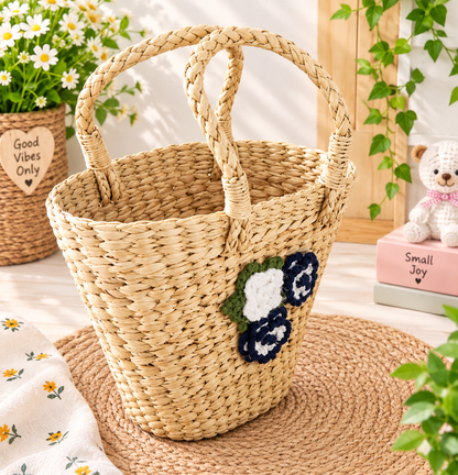 Kauna Hand-Tied  Basket (with Hand Embroidery )