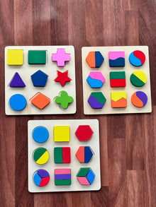 3 set of Shape Puzzle Board