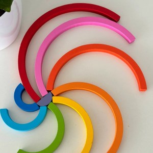 Rainbow Building Blocks with board