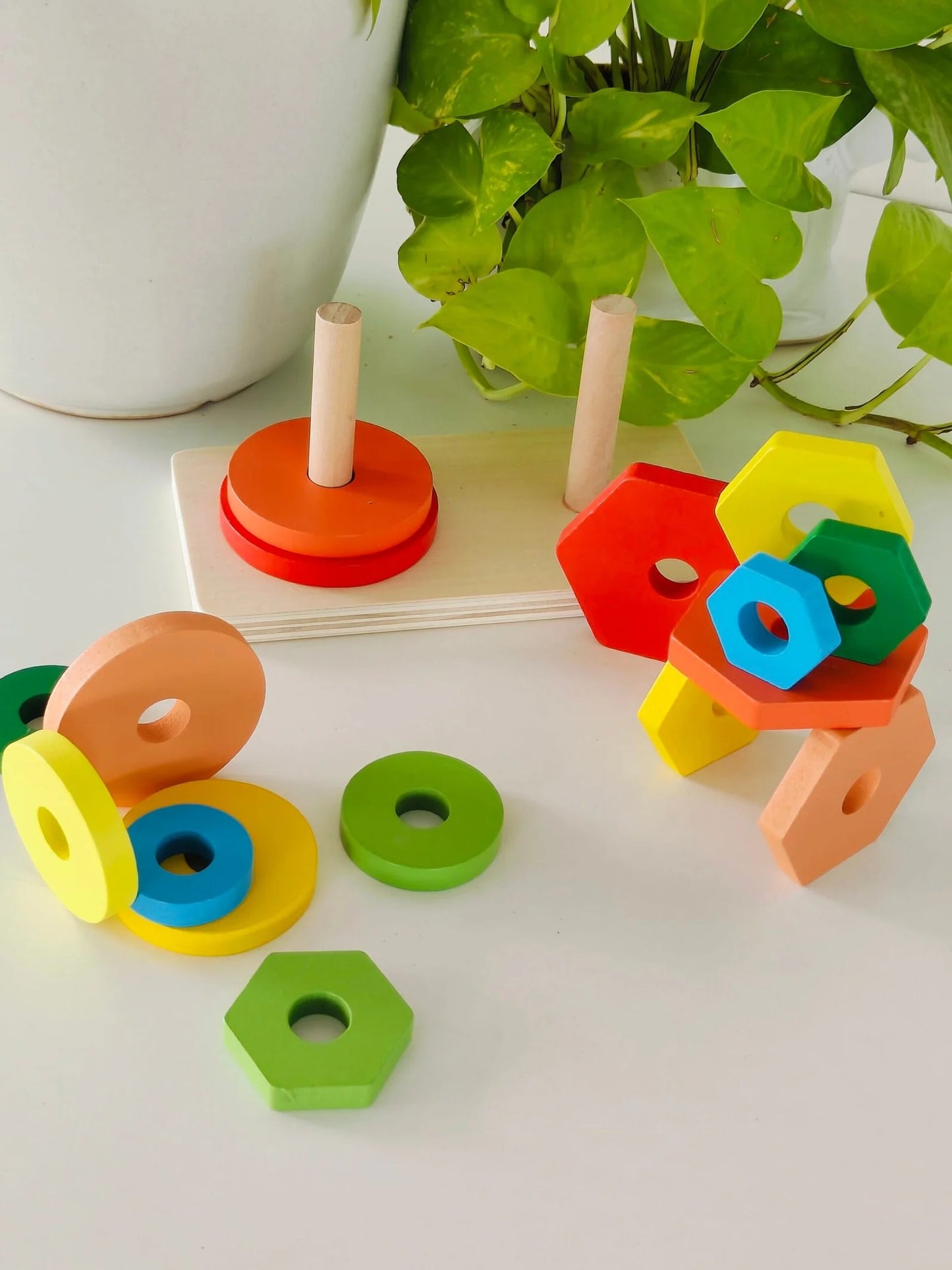 Twin tower shape sorter