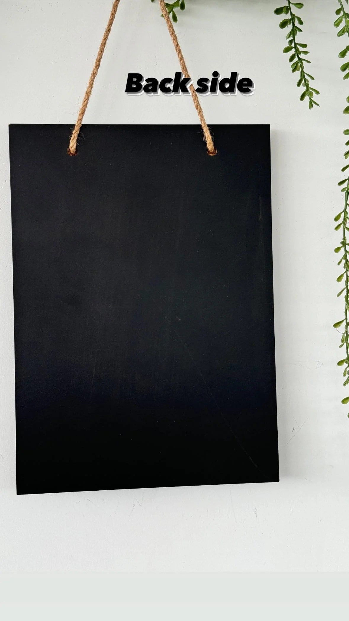 Hanging wooden chalkboard