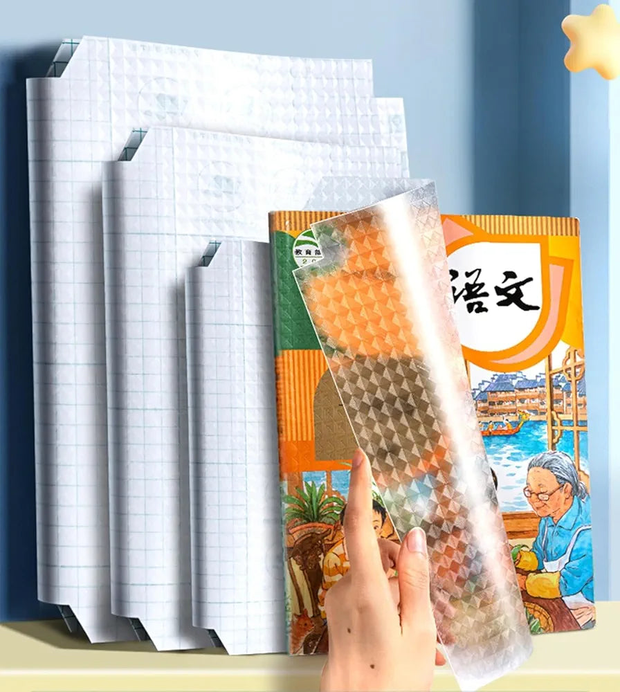 Transparent self-adhesive book cover