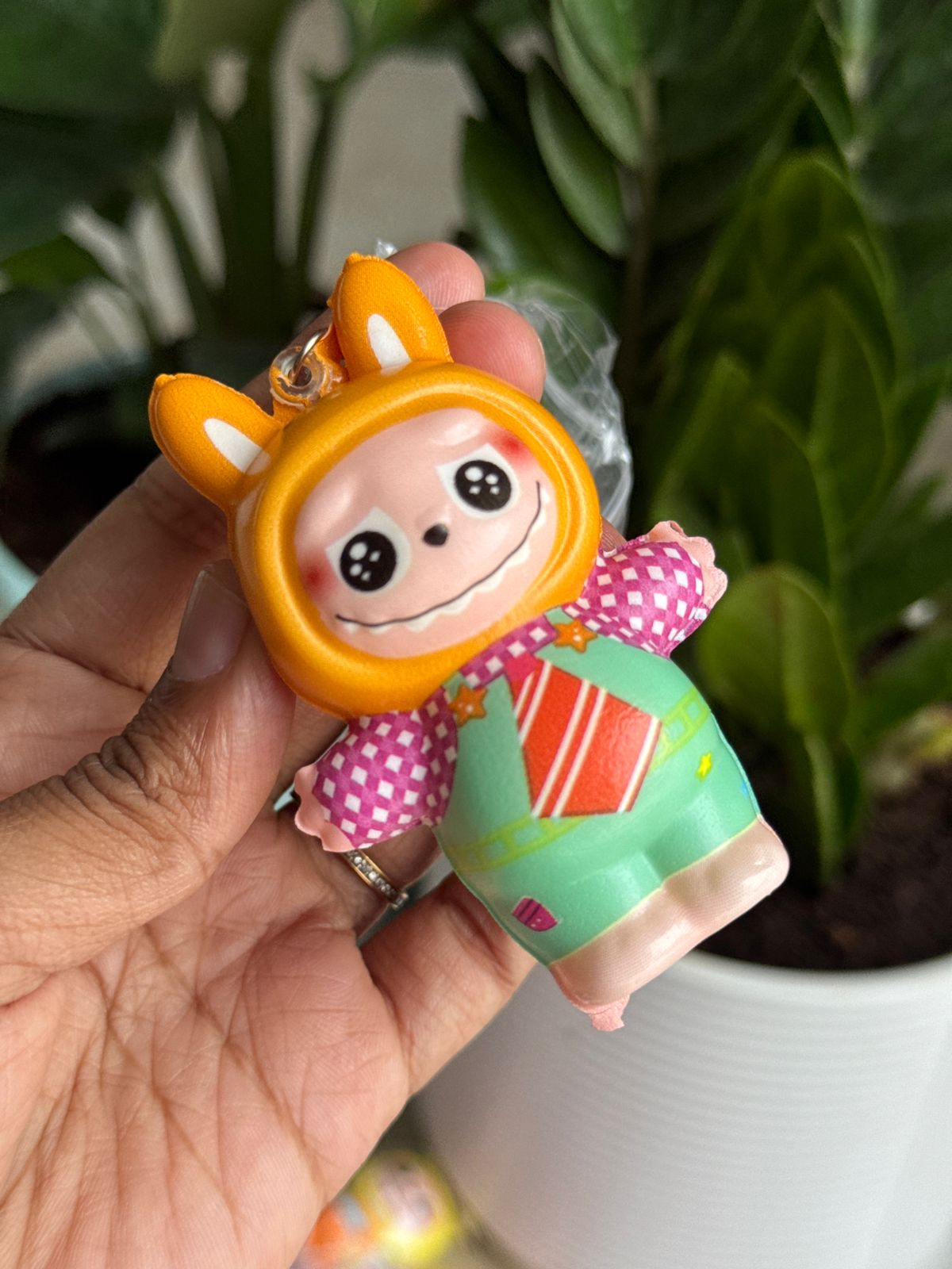 Squishy labubu keychain