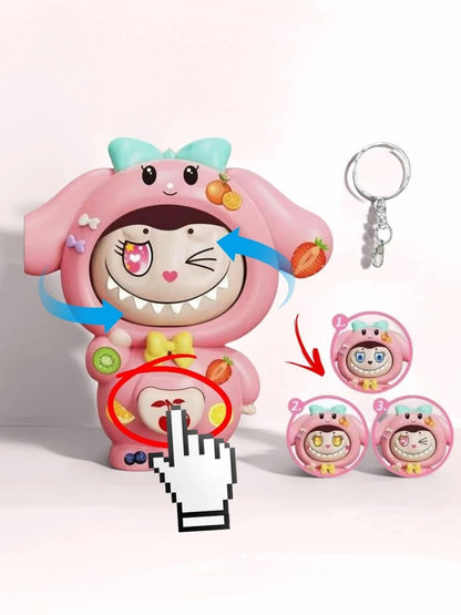 Labubu face changing keychain