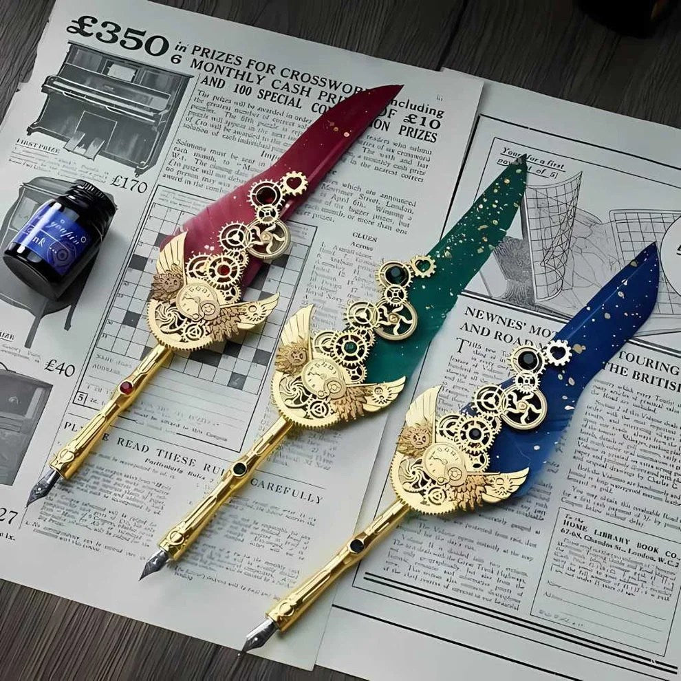 Vintage Pen & 3D Notebook