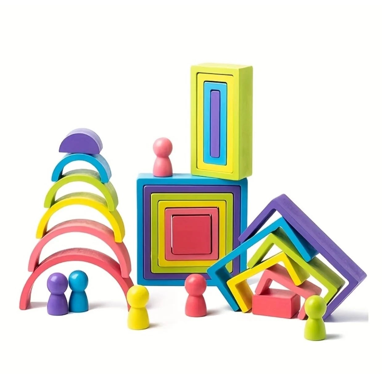 rainbow stacker and building blocks