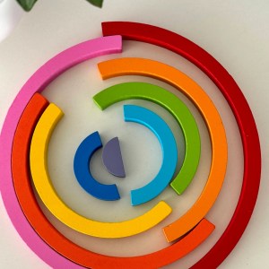Rainbow Building Blocks with board