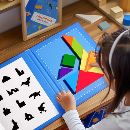 Magnetic tangram book