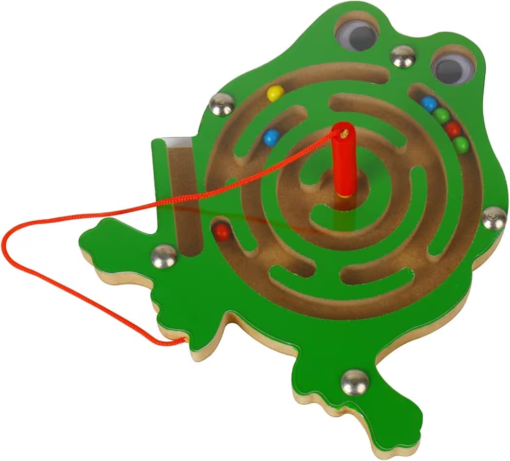 Wooden magnetic maze