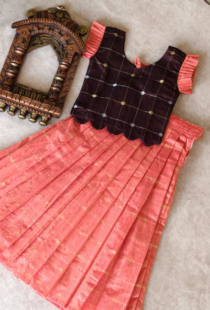 Ethnic wear (peach bow)