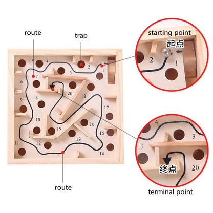 Handmade Wooden Labyrinth Maze Puzzle