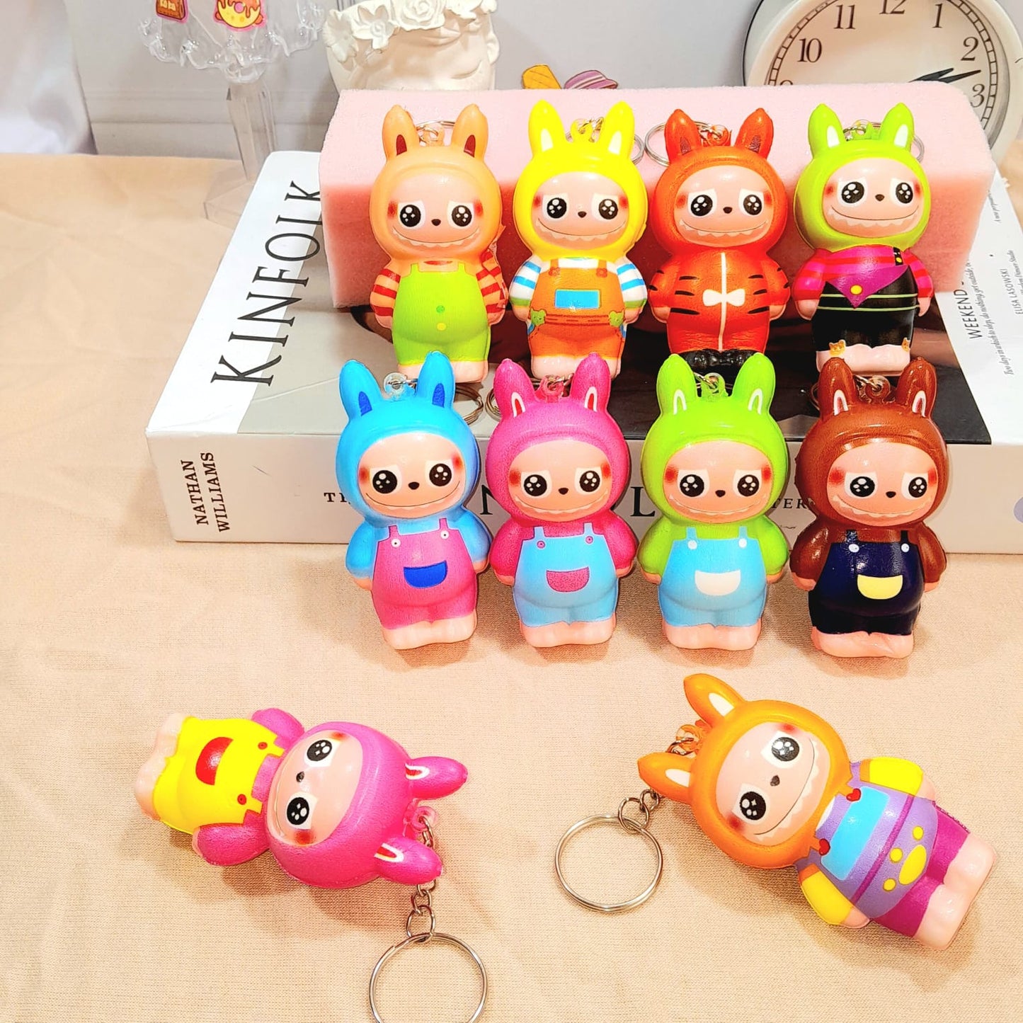 Squishy labubu keychain