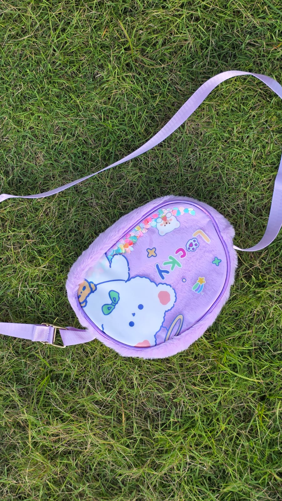 Soft plush sling bag