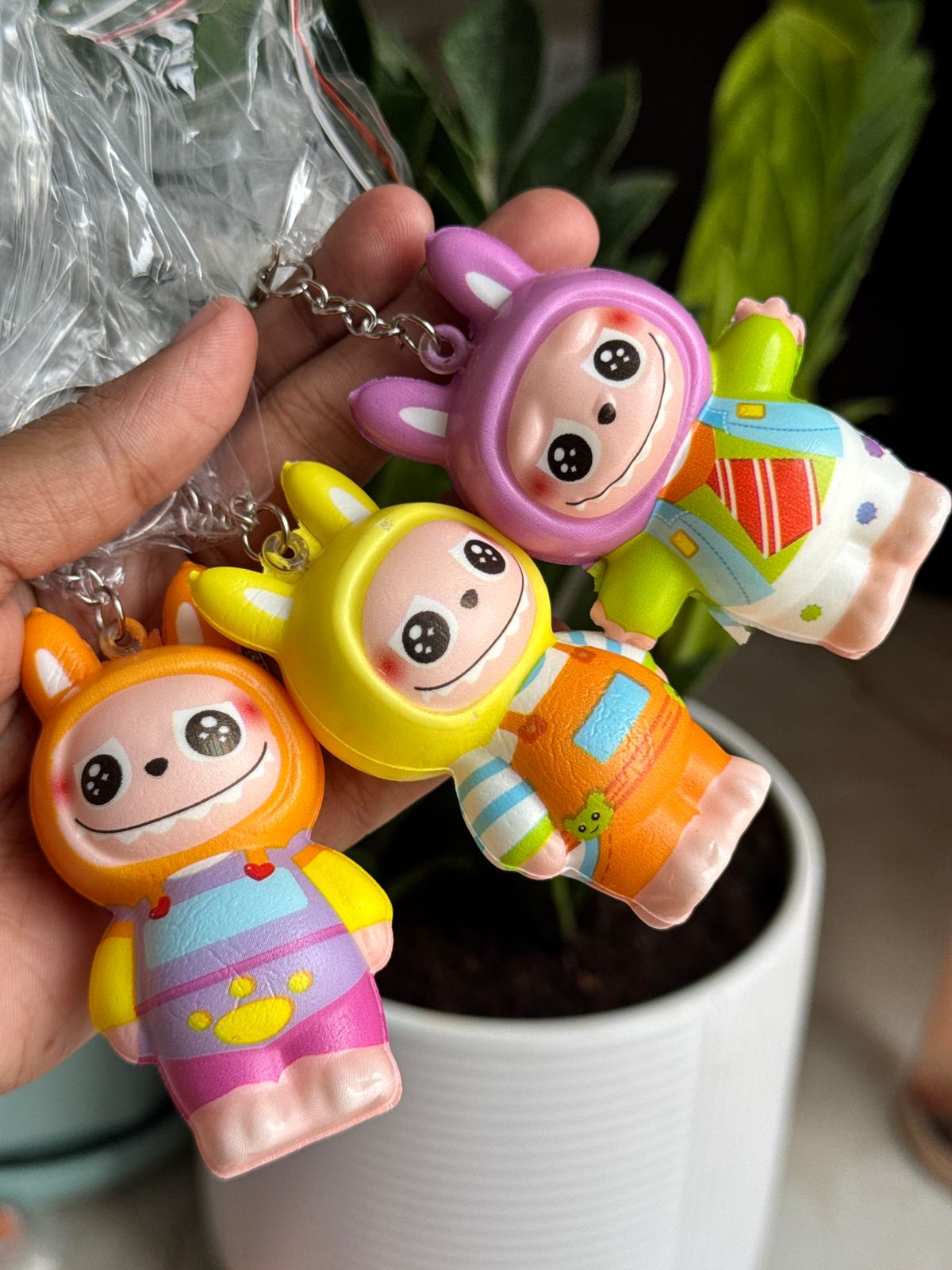 Squishy labubu keychain