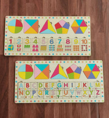 Wooden puzzle sorting board