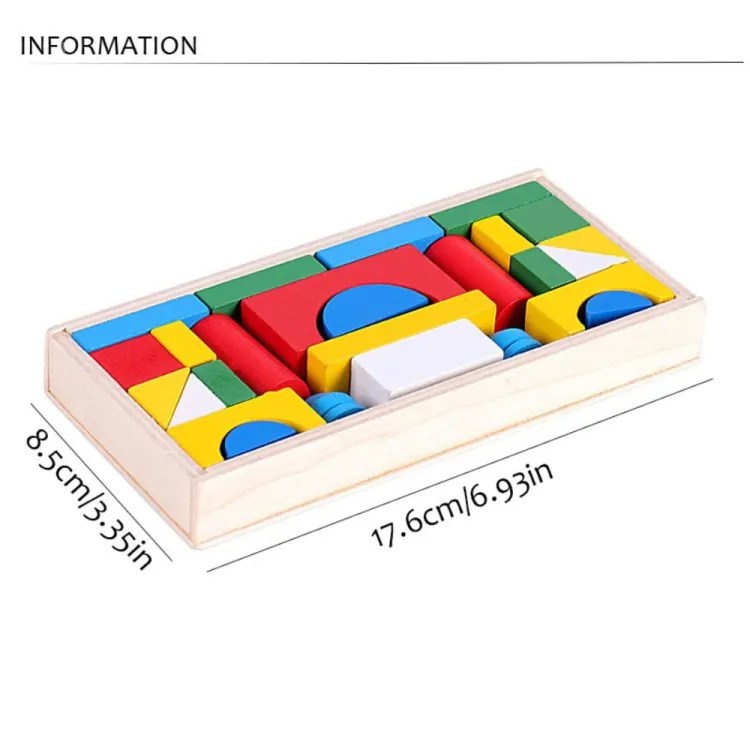 26 pcs MINI WOODEN BUILDING BLOCKS