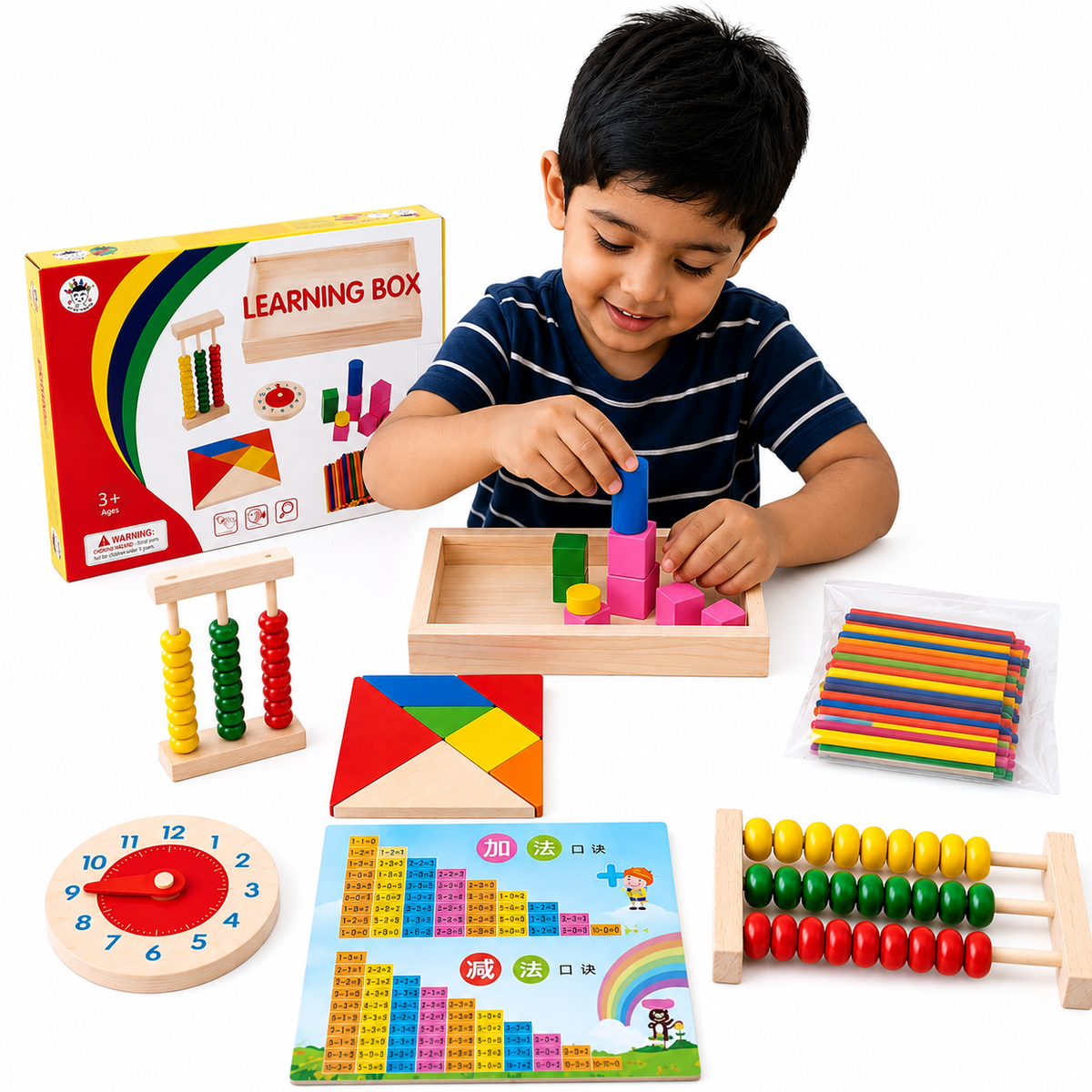 Wooden Numerical Learning Box