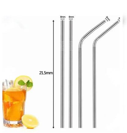 Steel straws with cleaner
