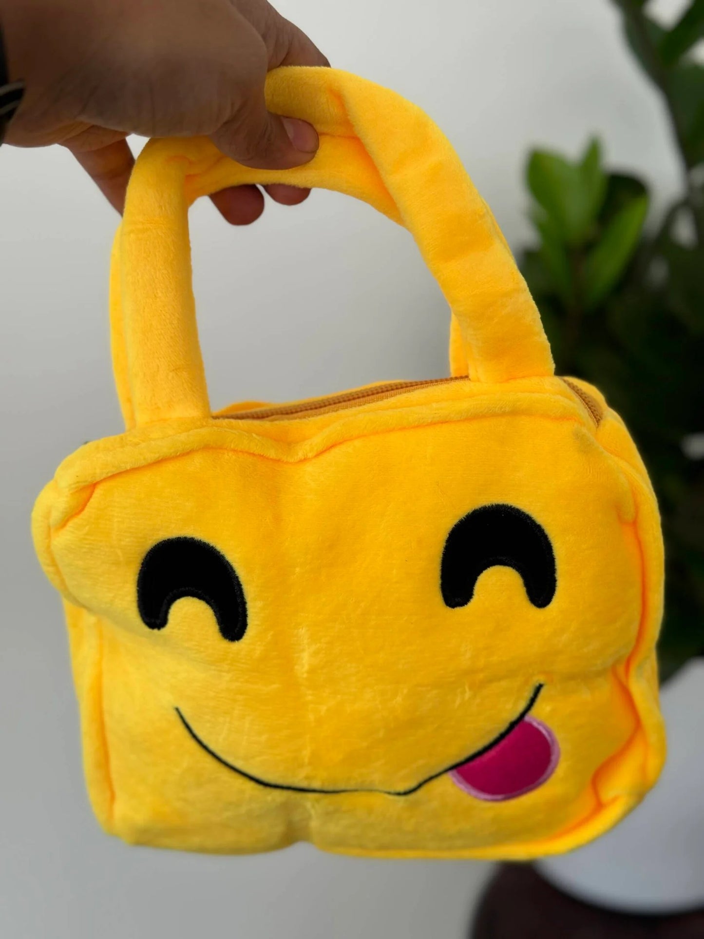 Yellow Emoji plush Bag