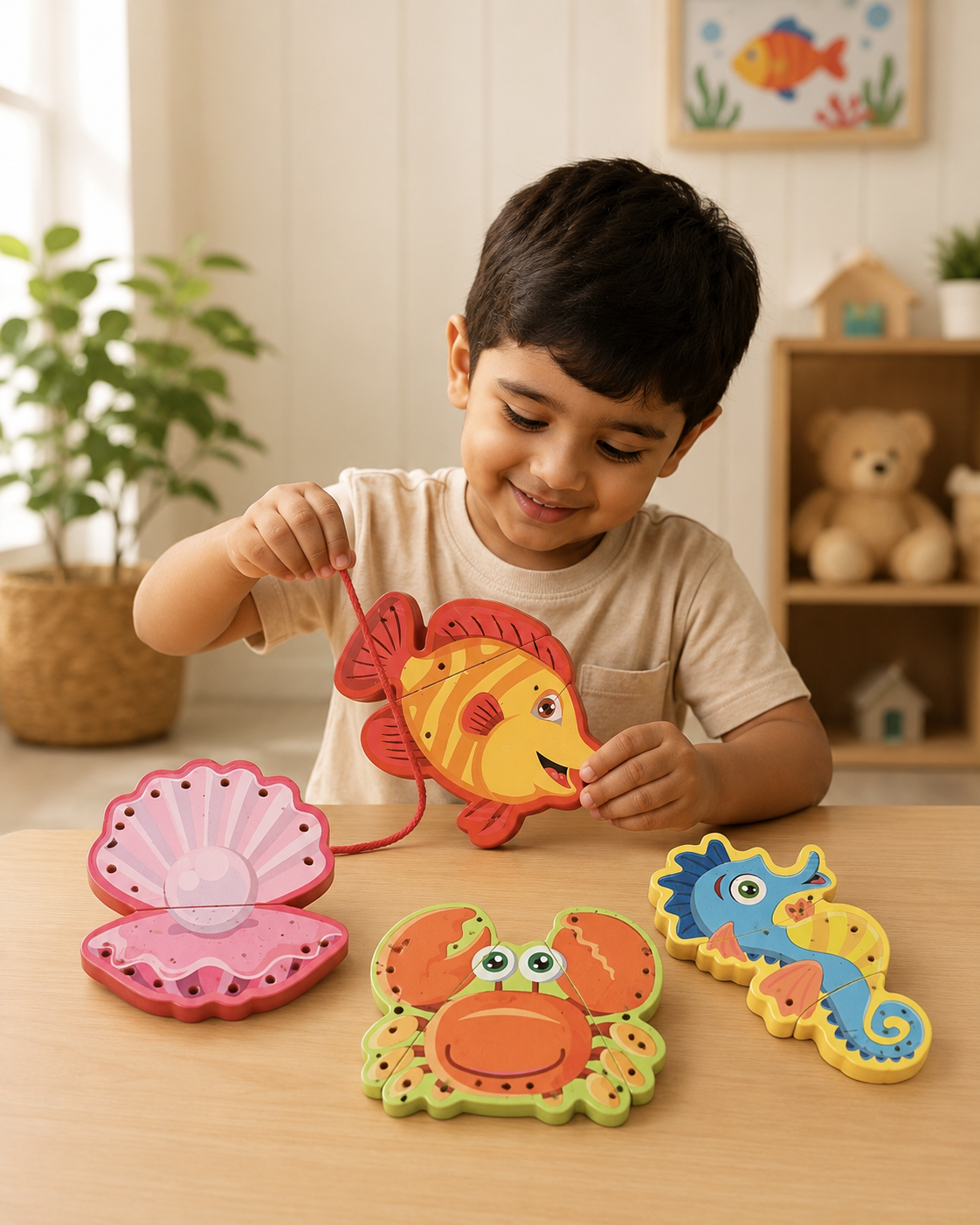 Lacing jigsaw puzzles