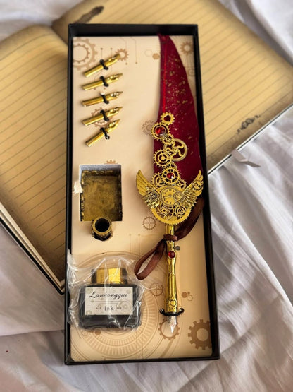 Vintage Pen & 3D Notebook