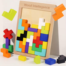wooden tetris board