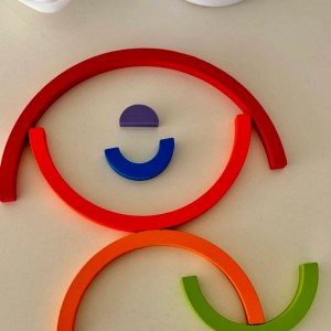 Rainbow Building Blocks with board