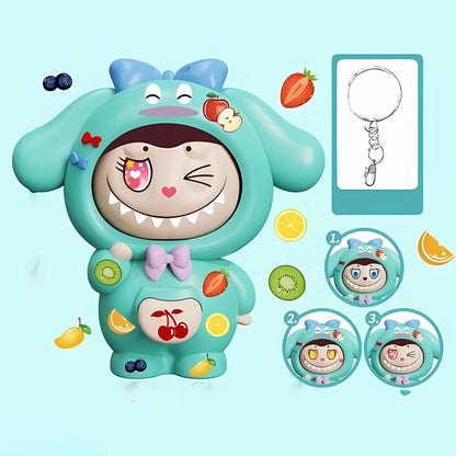 Labubu face changing keychain