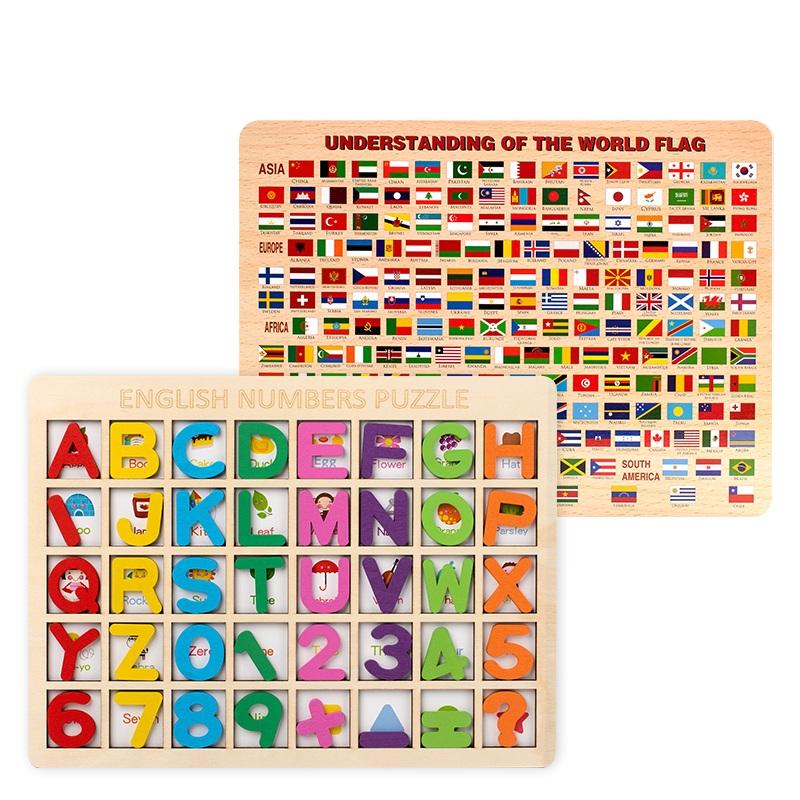 Alphanumeric board with flag