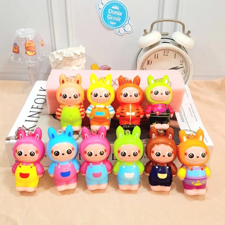Squishy labubu keychain