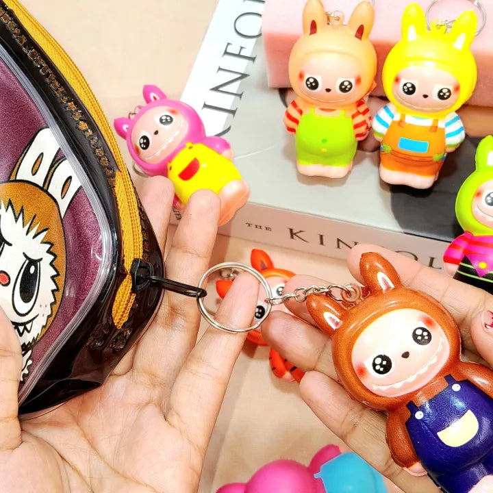 Squishy labubu keychain