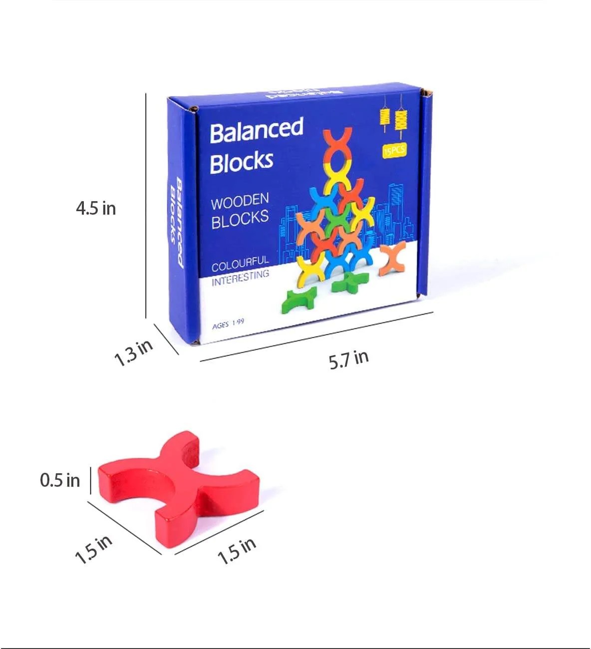 15 pcs wooden balancing blocks