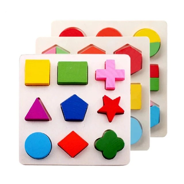 3 set of Shape Puzzle Board
