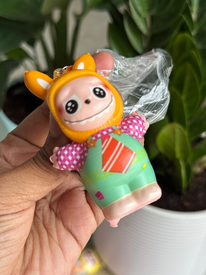 Squishy labubu keychain