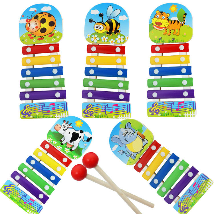 Cartoon animal hand  knock piano series