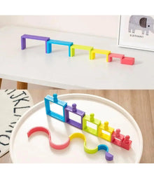 rainbow stacker and building blocks