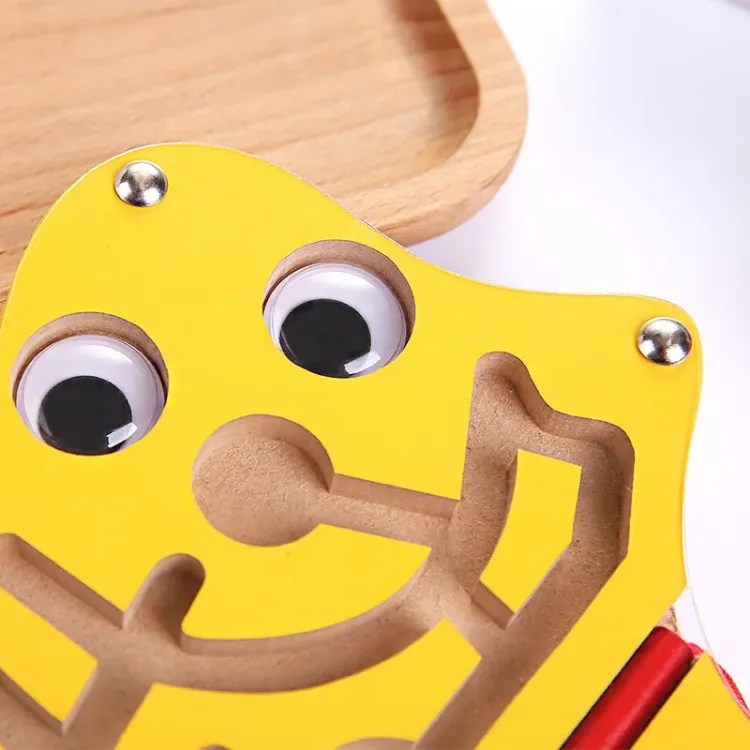 Wooden magnetic maze