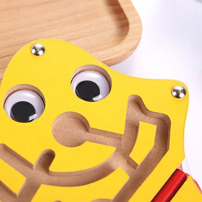 Wooden magnetic maze