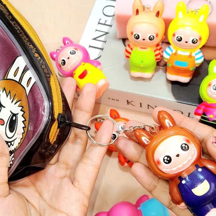 Squishy labubu keychain